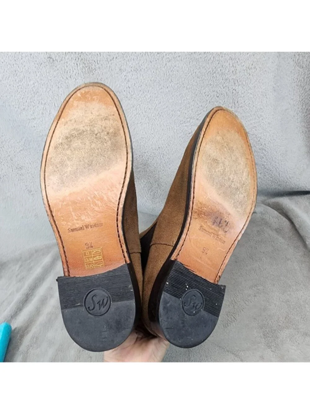 Samuel Windsor Shoes Mens 9.5 Brown Leather Chelsea Boots *Read*